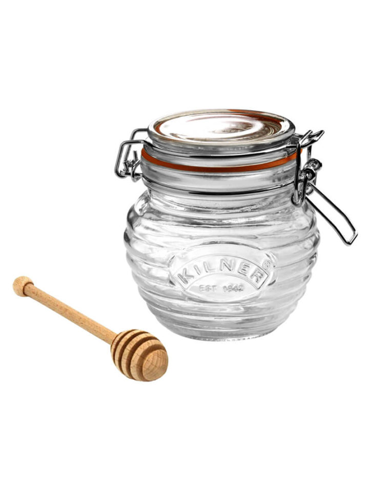 Honig Dipper Glas Honigglas mit Honigloeffel Kilner Jar