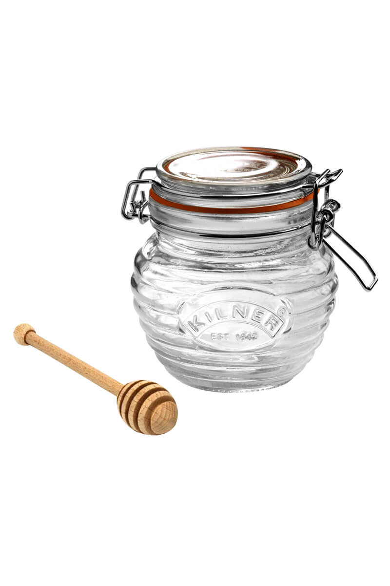 Honig Dipper Glas Honigglas mit Honigloeffel Kilner Jar